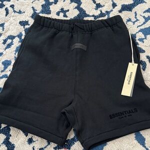 Essentials Jet Black Casual Shorts